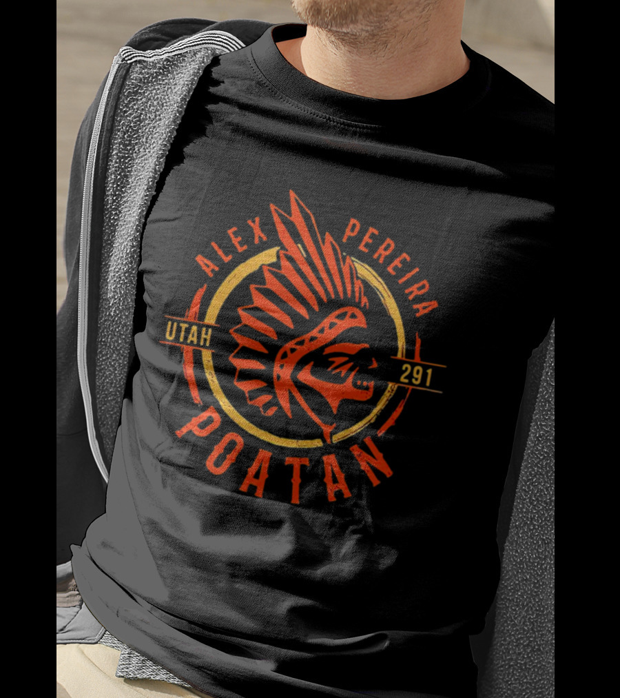 Alex Pereira Poatan Utah 291 Native Headress T-Shirt