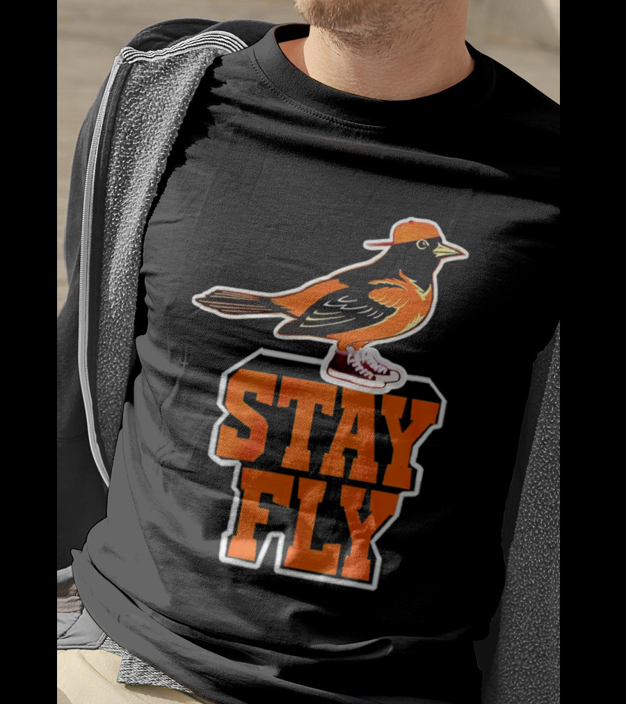 Baltimore Orioles Stay Fly Bird With Sneakers And Cap T-Shirt