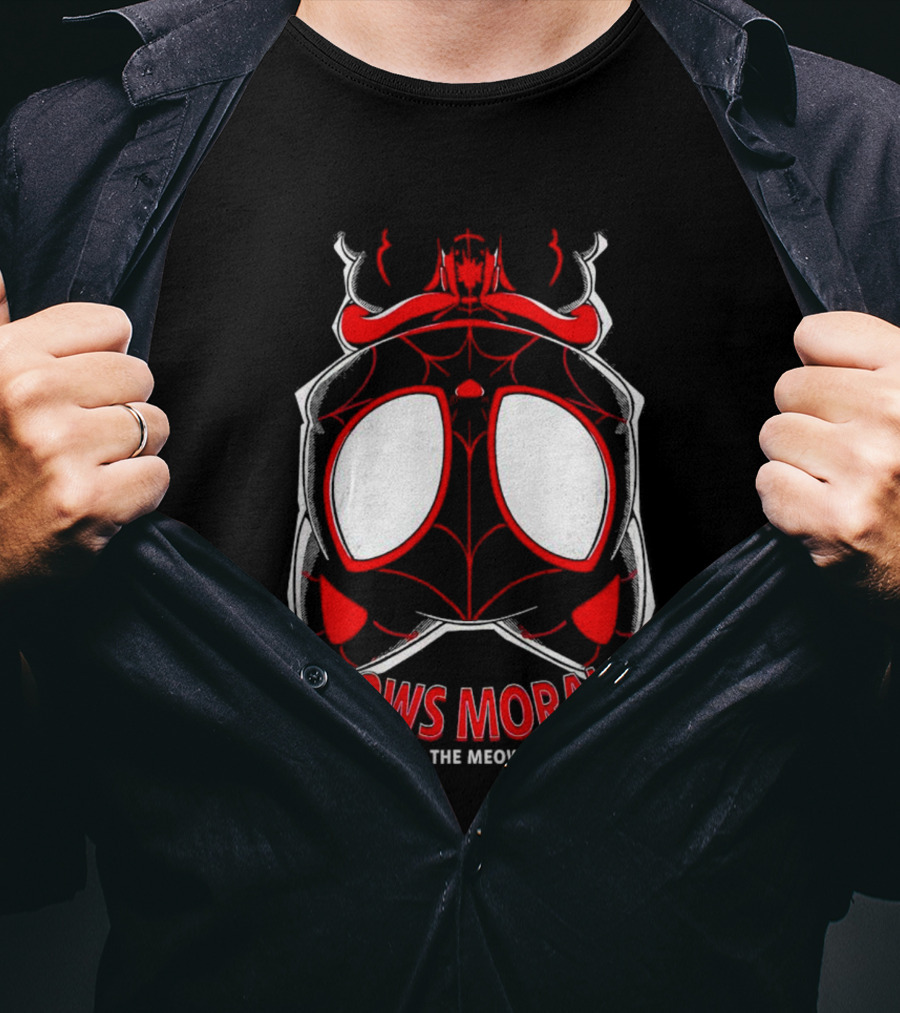 Meows Morales Across The Meow-Verse Spider Cat Mask T-Shirt