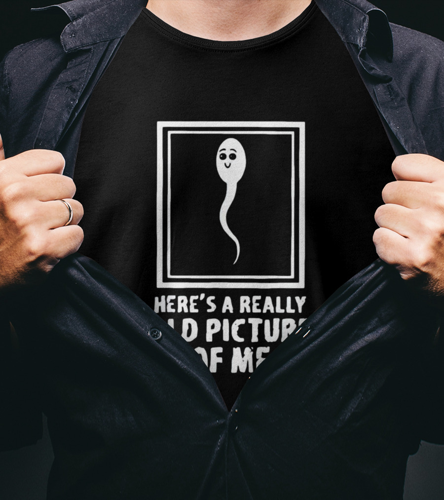 Here’s A Really Old Picture Of Me Retro Humor Sperm Cartoon T-Shirt