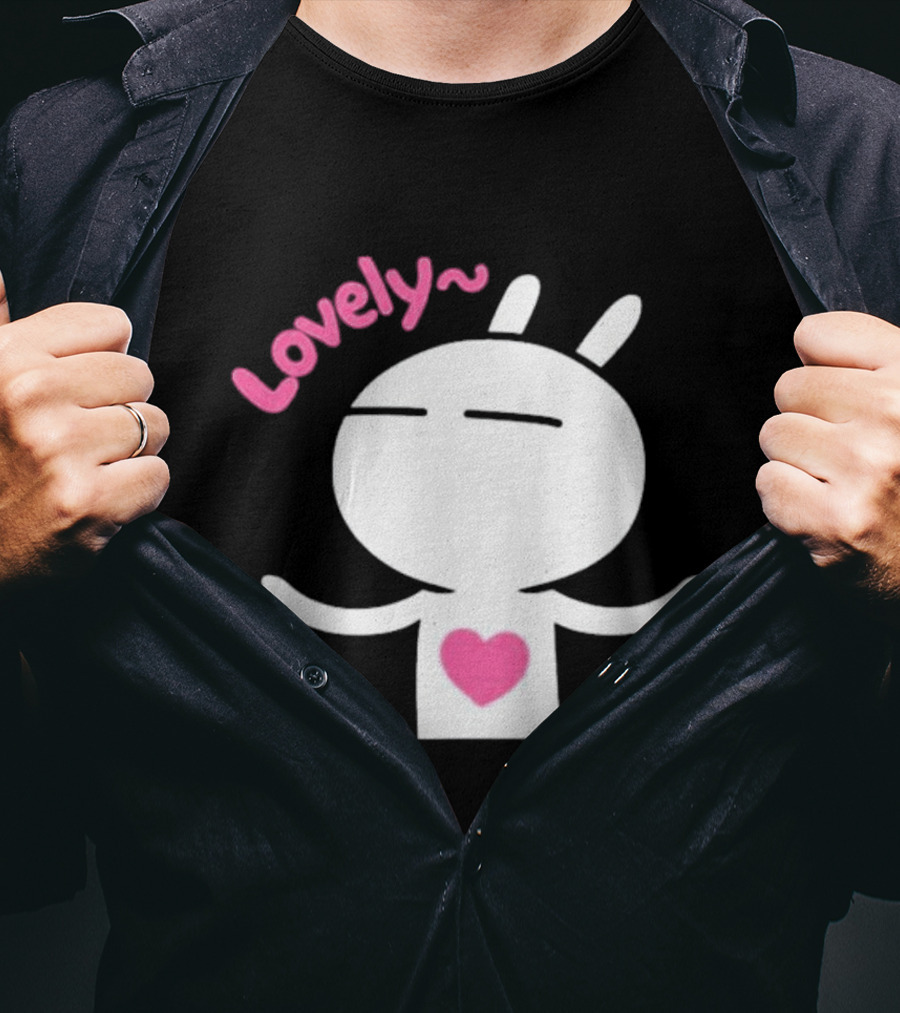 Lovely Emotion Tuzki Character With Heart T-Shirt