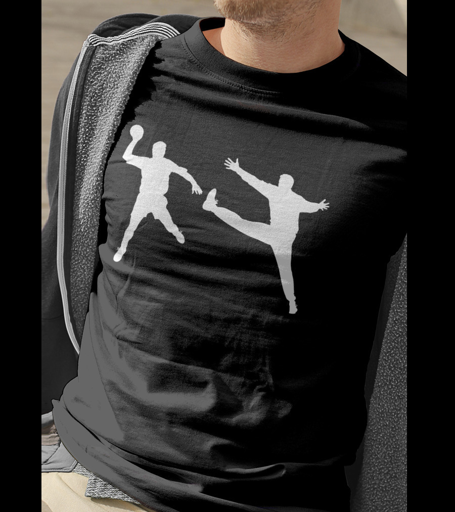 Handball Player And Goalkeeper Silhouettes T-Shirt