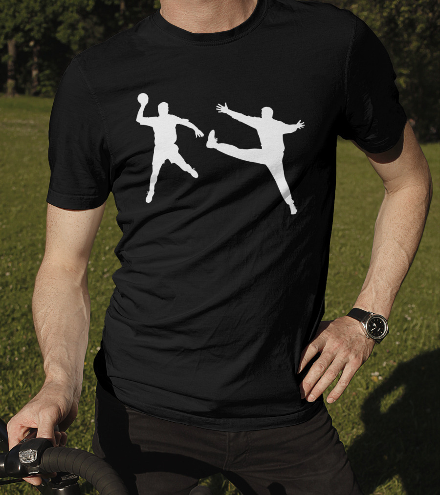 Handball Player And Goalkeeper Silhouettes T-Shirt