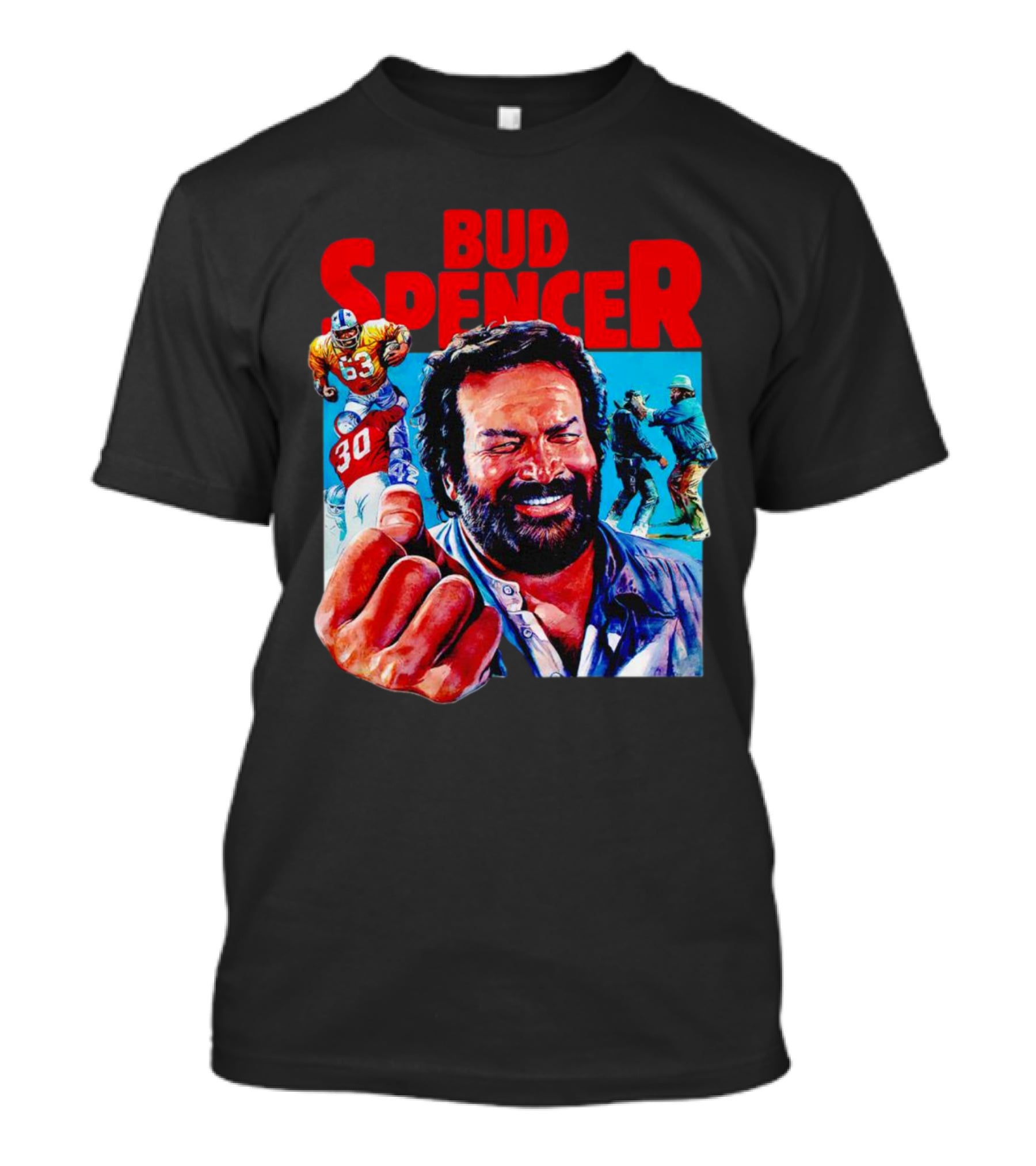 Bud Spencer Football And Laughing Scene In Action T-Shirt