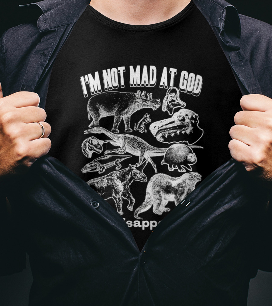 I’m Not Mad At God Just Disappointed Dinosaur And Animal Sketches T-Shirt