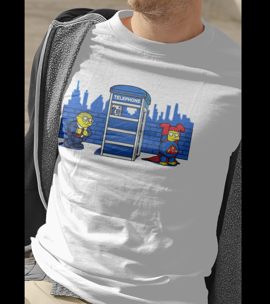 Simpson Telephone Booth Superhero Transform T-Shirt