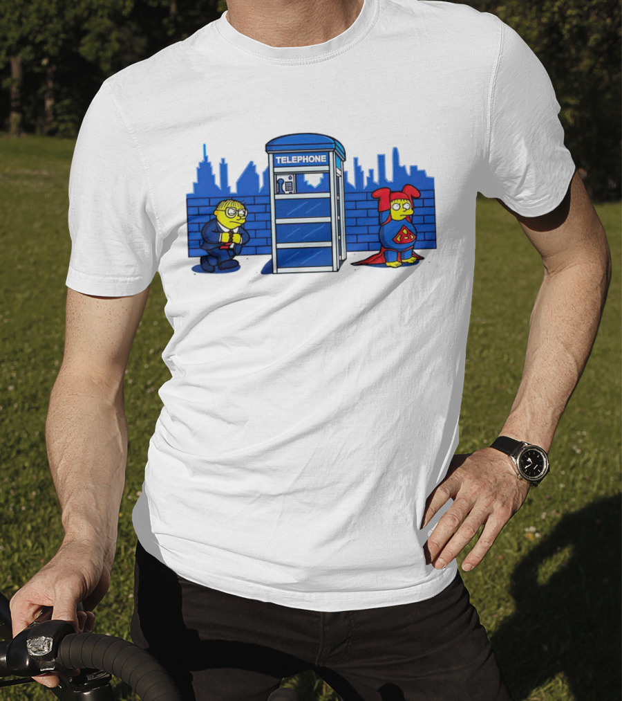 Simpson Telephone Booth Superhero Transform T-Shirt