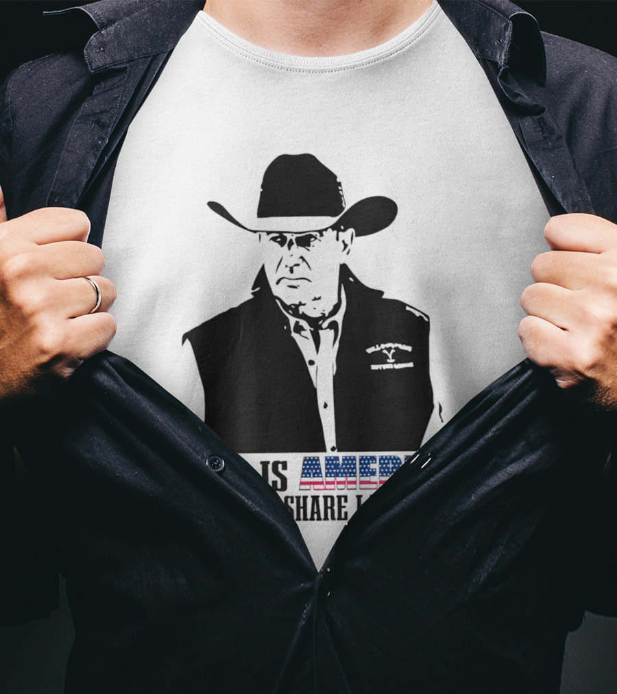 This Is America We Don’t Share Land Here Cowboy Hat Patriotic T-Shirt