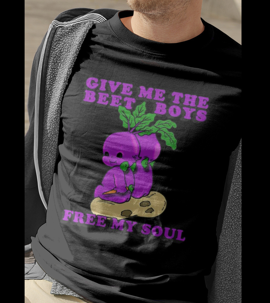 Give Me The Beet Boys Free My Soul Purple Vegetables With Carrots T-Shirt