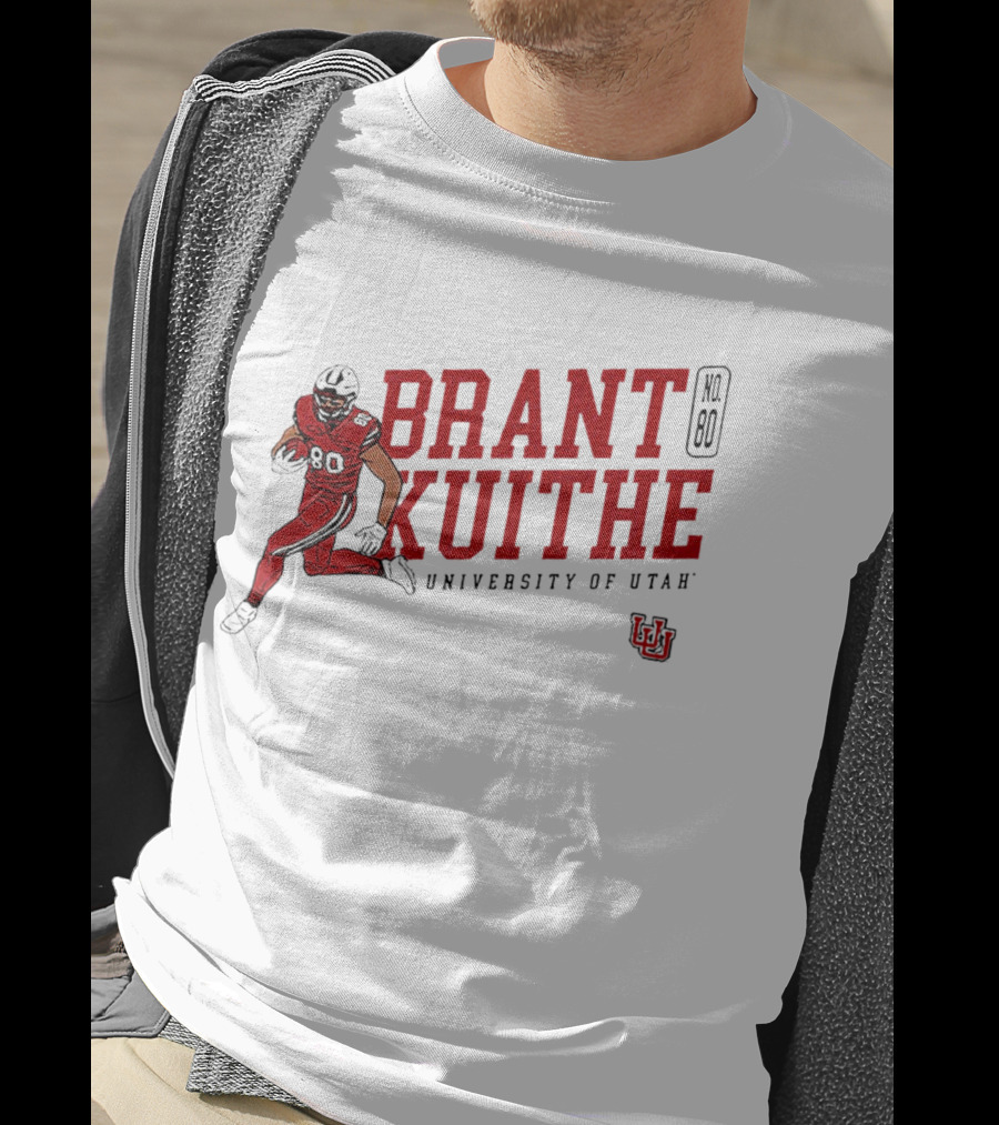 Brant Kuithe No. 80 University Of Utah Utes Football Caricature T-Shirt