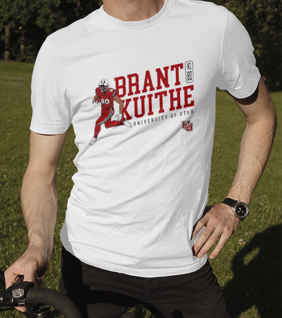 Brant Kuithe No. 80 University Of Utah Utes Football Caricature T-Shirt