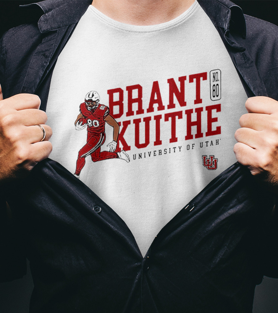 Brant Kuithe No. 80 University Of Utah Utes Football Caricature T-Shirt