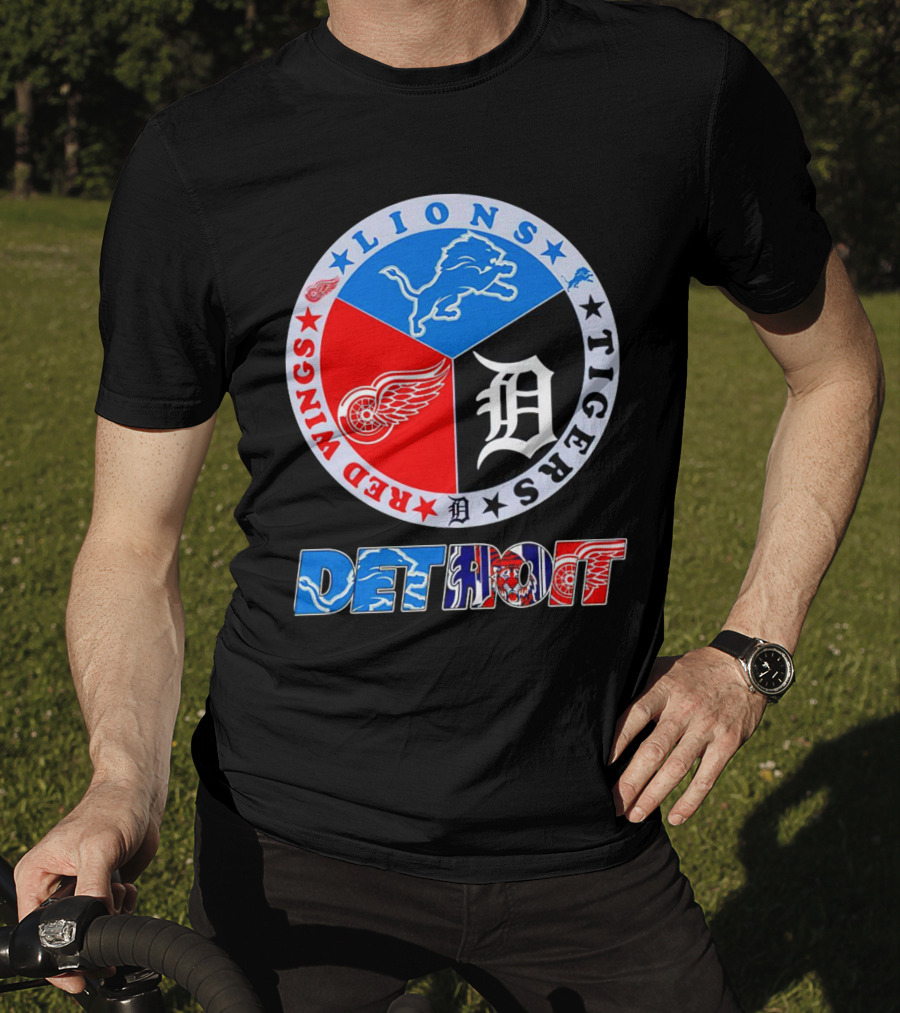 Detroit Red Wings Lions Tigers Logo Detroit T-Shirt