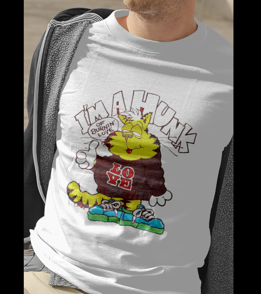 Garfield I'm A Hunk Of Burnin Love With Bold Sweater And Sneakers T-Shirt