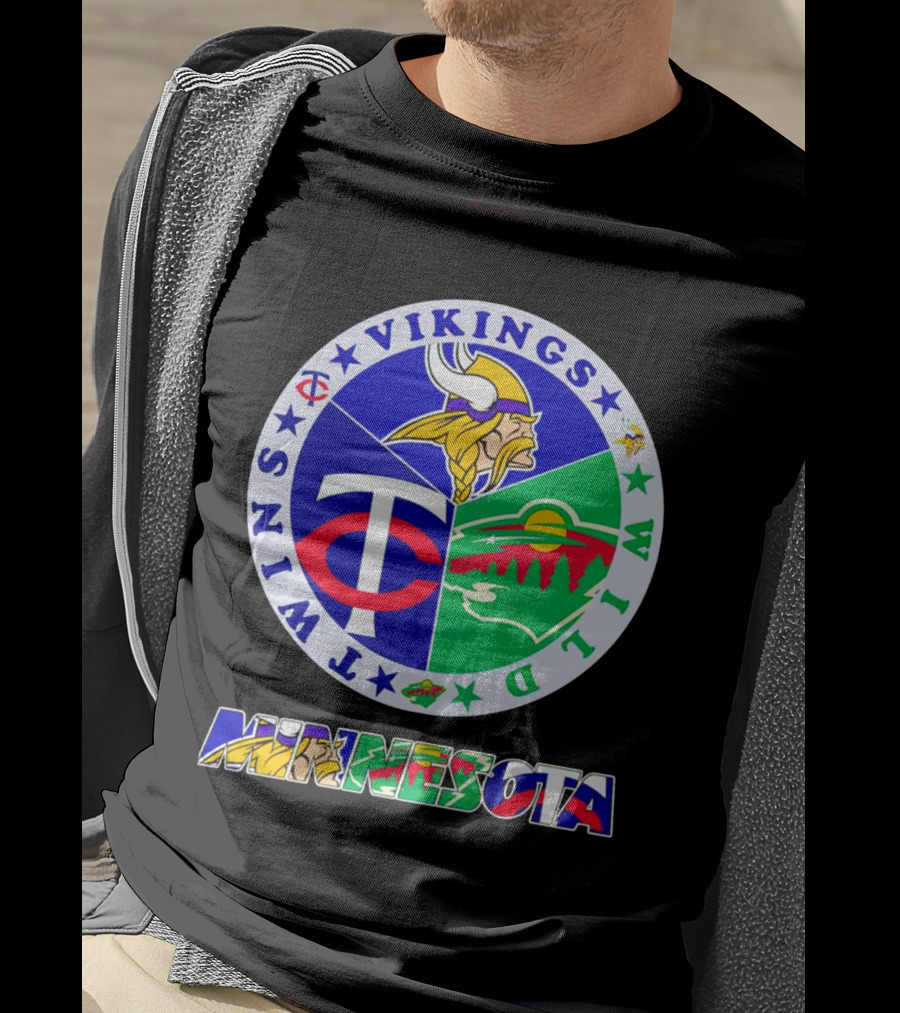 Minnesota Twins Vikings Wild Team Sports T-Shirt