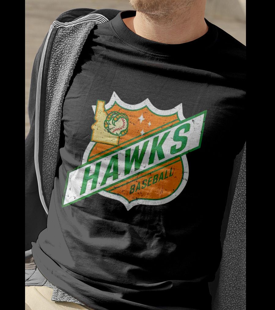 Hawks Baseball Idaho Highway Shield T-Shirt