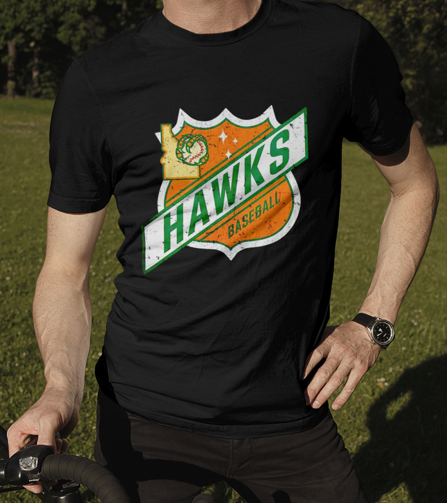 Hawks Baseball Idaho Highway Shield T-Shirt