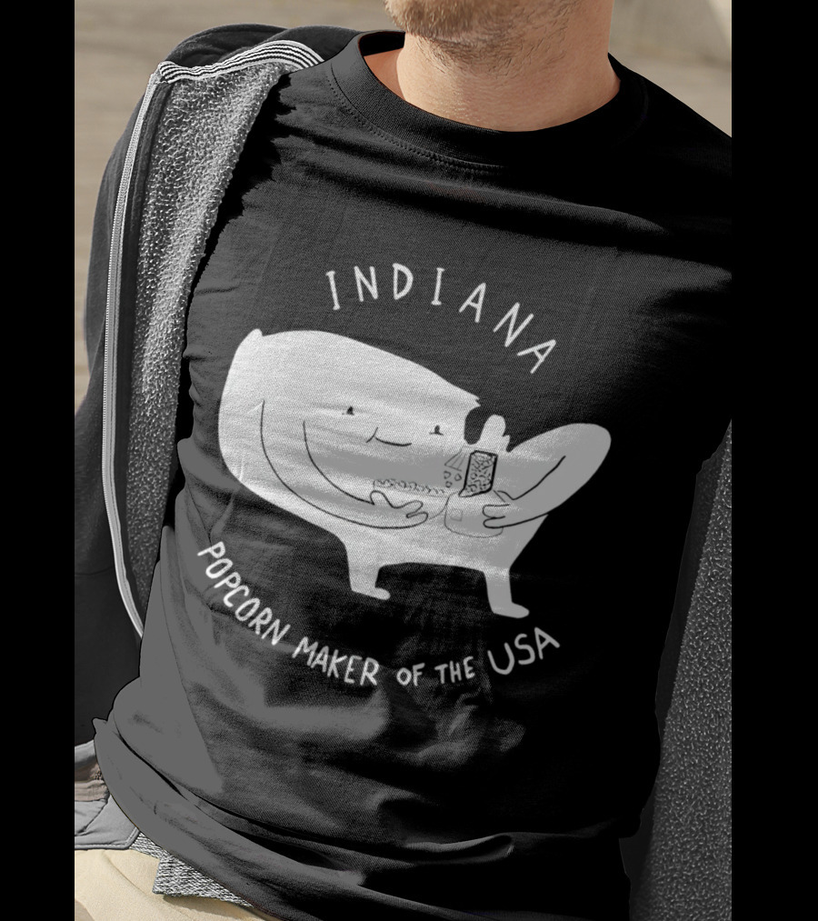 INDIANA Popcorn Maker Of The USA Cartoon Character T-Shirt