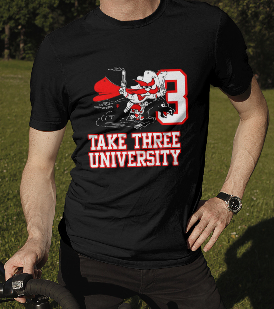 Joey Mcguire Take Three University Red Raider Character Number 3 T-Shirt