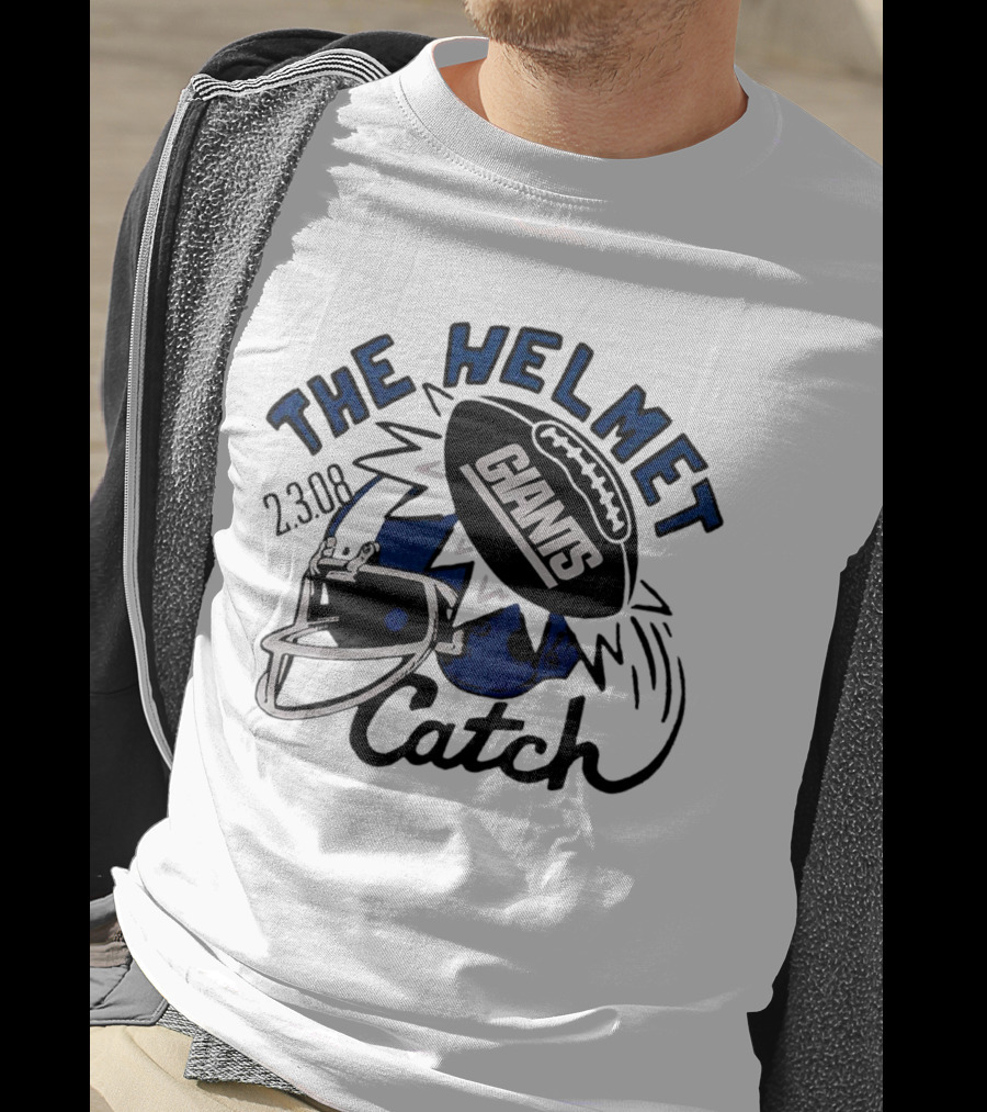 New York Giants The Helmet Catch 2.3.08 Football Iconic Moment T-Shirt
