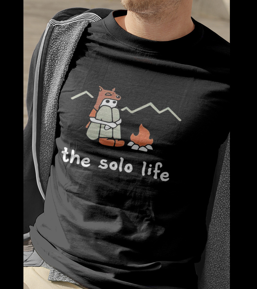 The Solo Life Bear Hat Campfire T-Shirt