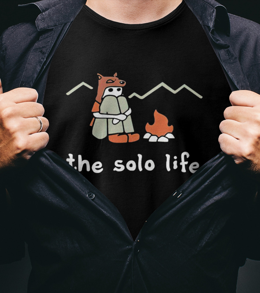 The Solo Life Bear Hat Campfire T-Shirt