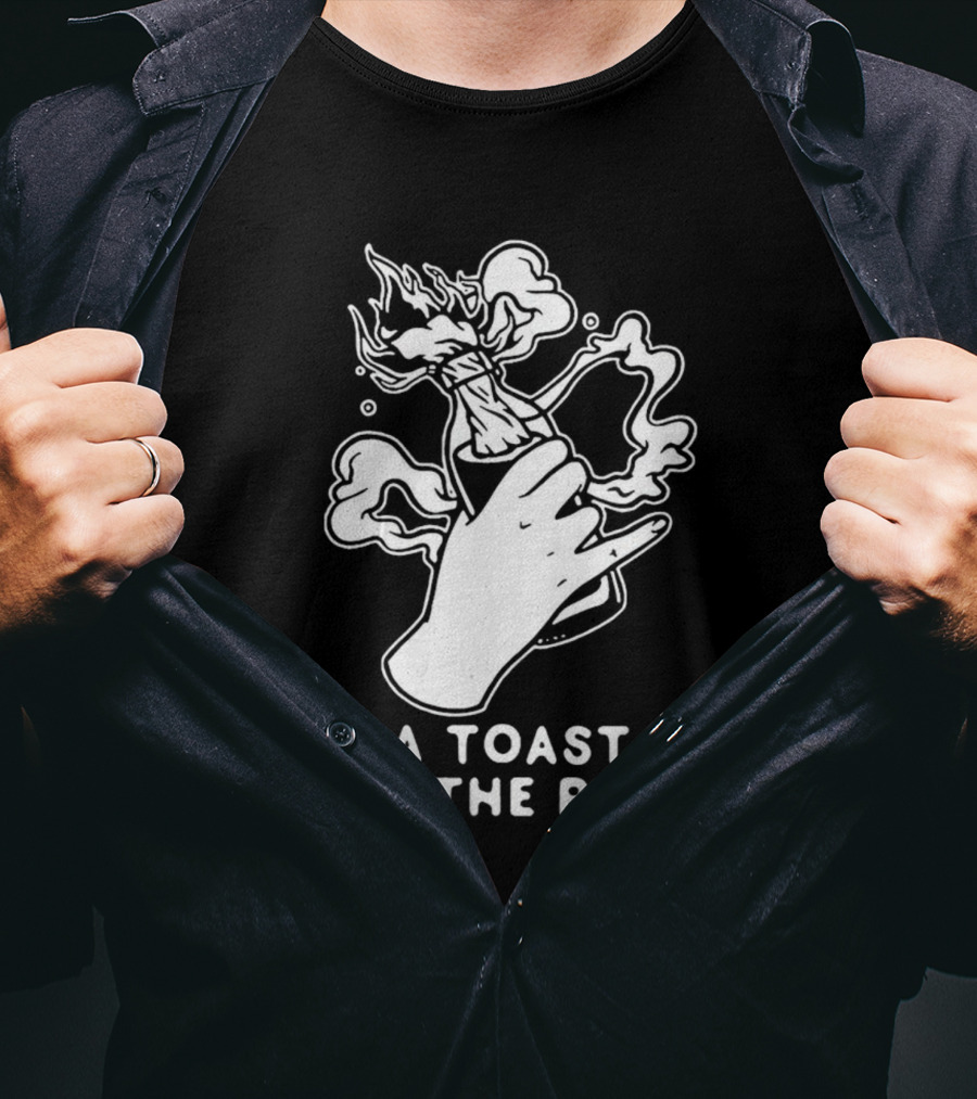 A Toast To The Rich With Fiery Molotov Gesture T-Shirt