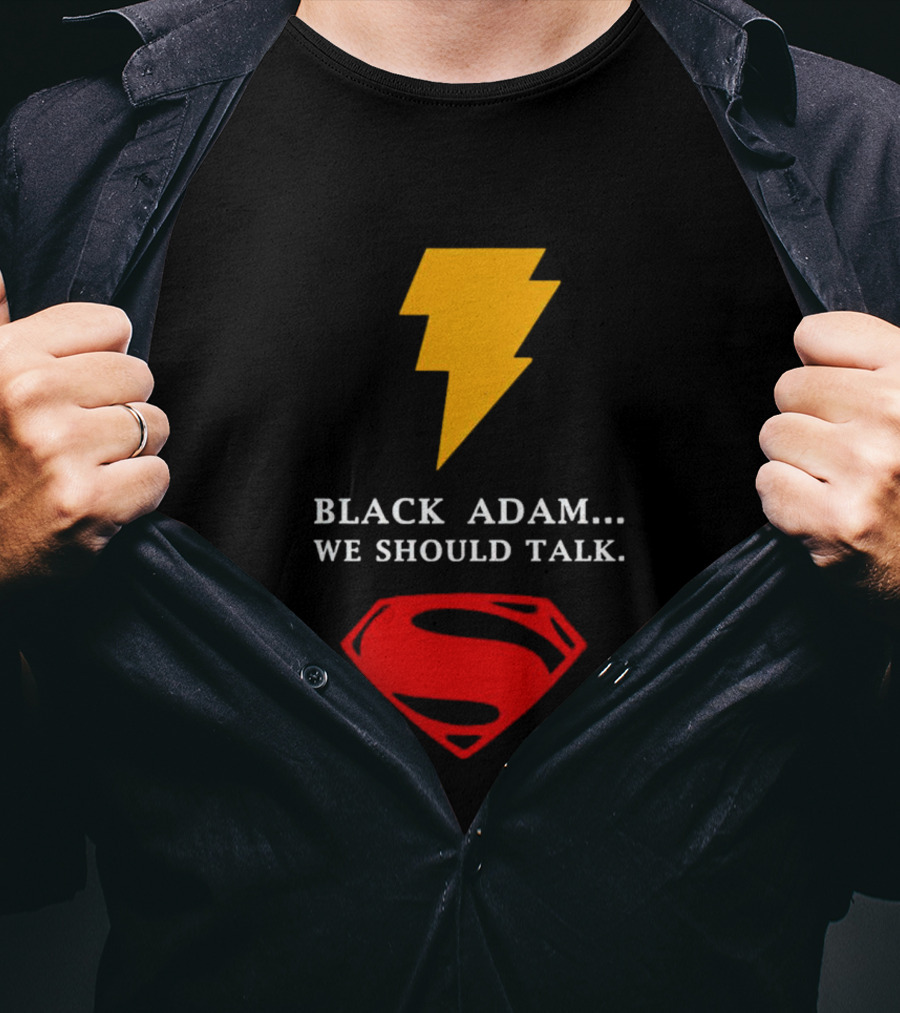 Black Adam We Should Talk Lightning Bolt Superman Emblem T-Shirt