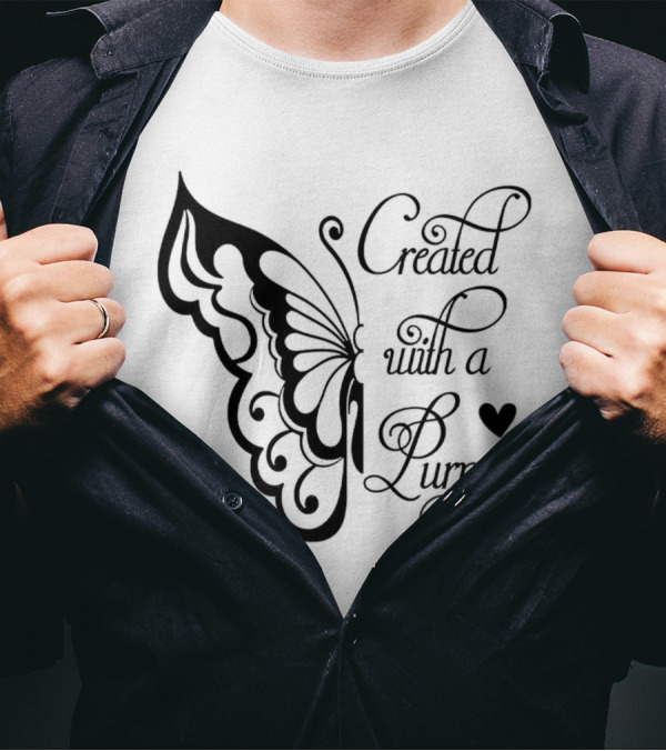 Created With A Purpose Butterfly Heart T-Shirt