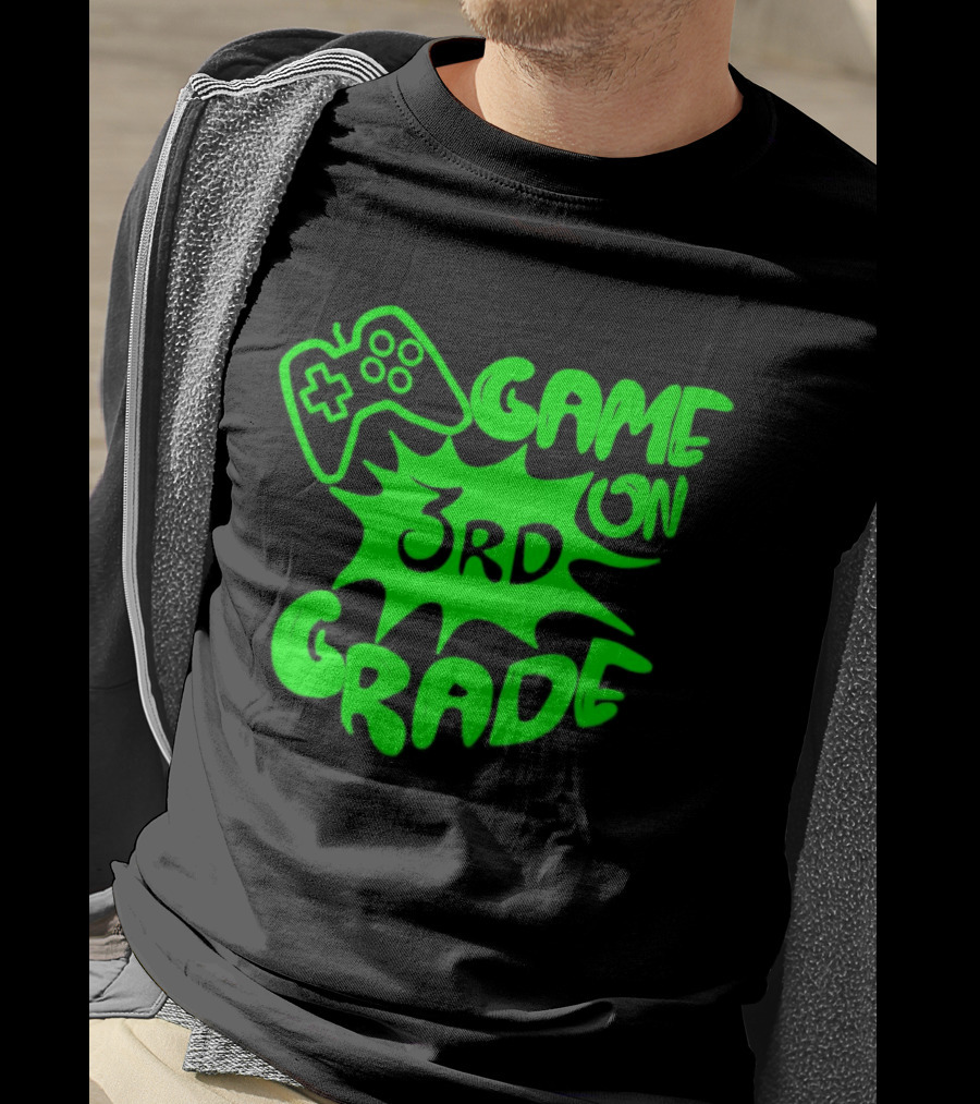 Game On 3rd Grade Gaming Controller Burst T-Shirt