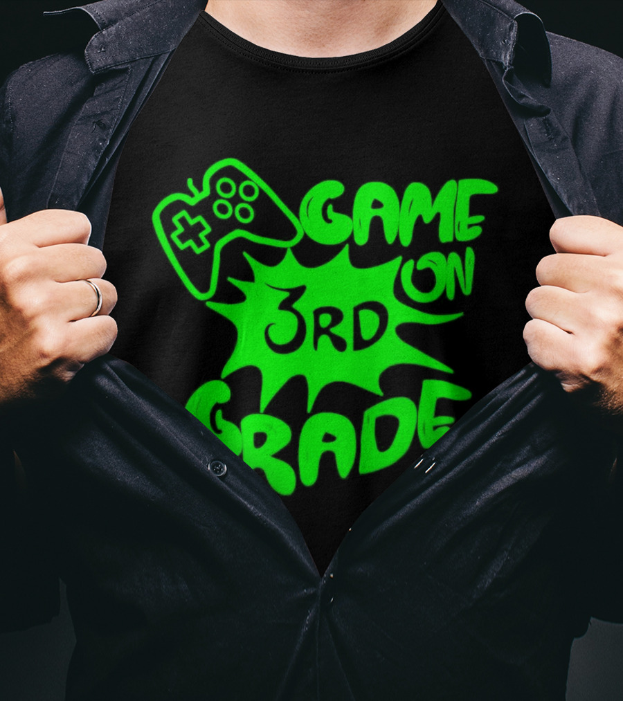 Game On 3rd Grade Gaming Controller Burst T-Shirt