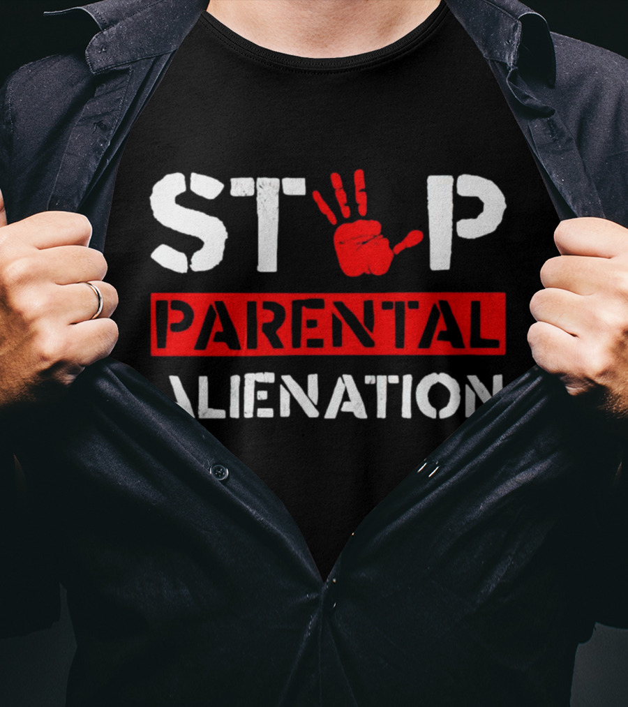 STOP PARENTAL ALIENATION Red Handprint T-Shirt
