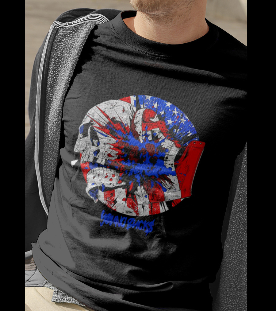 Young Bucks AEW Explosive American Skull Burst T-Shirt