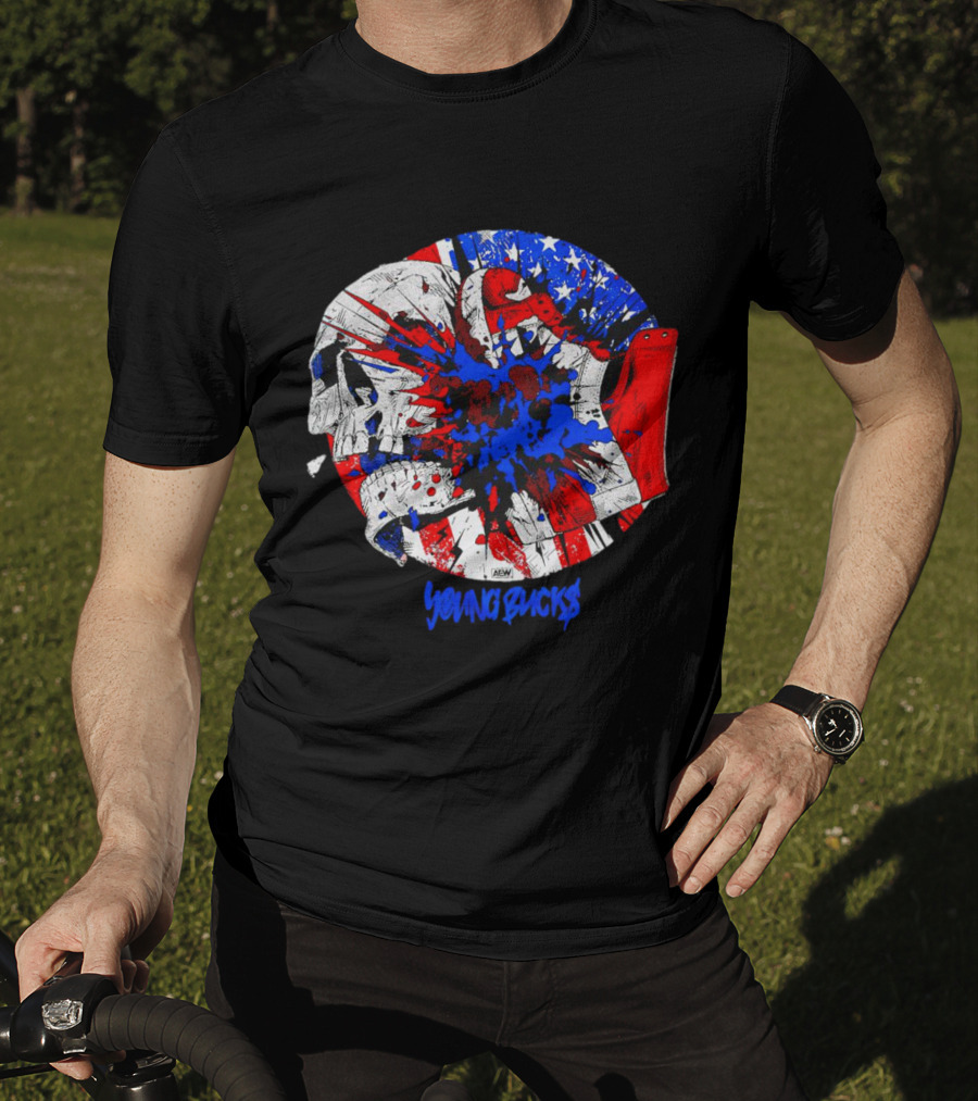 Young Bucks AEW Explosive American Skull Burst T-Shirt