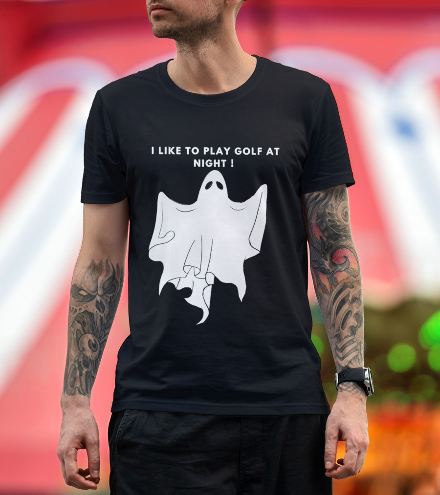 I Like to Play Golf at Night Ghost T-Shirt