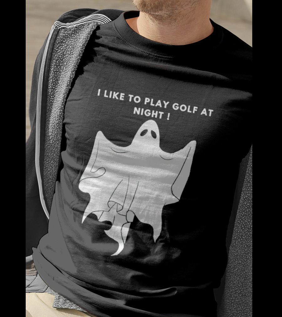 I Like To Play Golf At Night Ghost T-Shirt