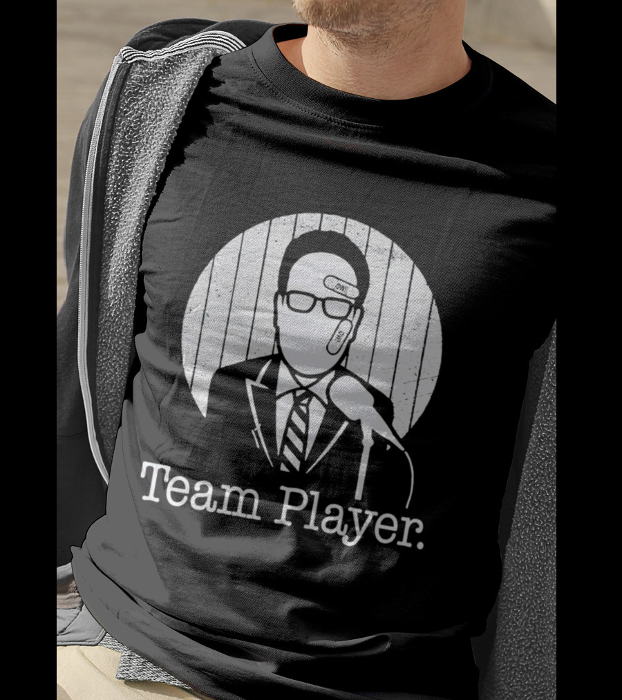 Nestor Cortes John Sterling Team Player Band-Aid Microphone T-Shirt