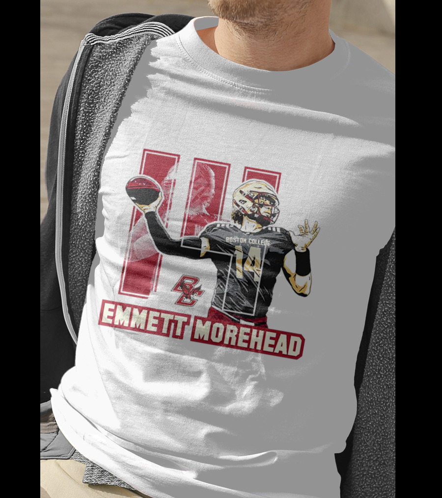 Emmett Morehead Boston College Eagles NCAA Football Caricature Quarterback Number 14 T-Shirt