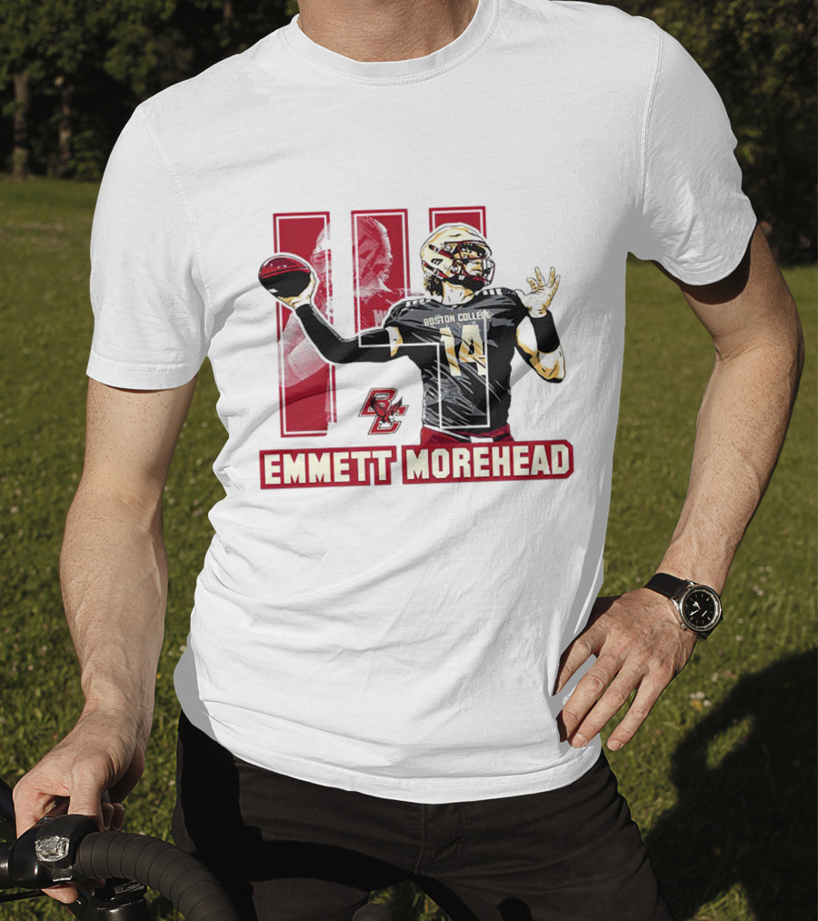 Emmett Morehead Boston College Eagles NCAA Football Caricature Quarterback Number 14 T-Shirt