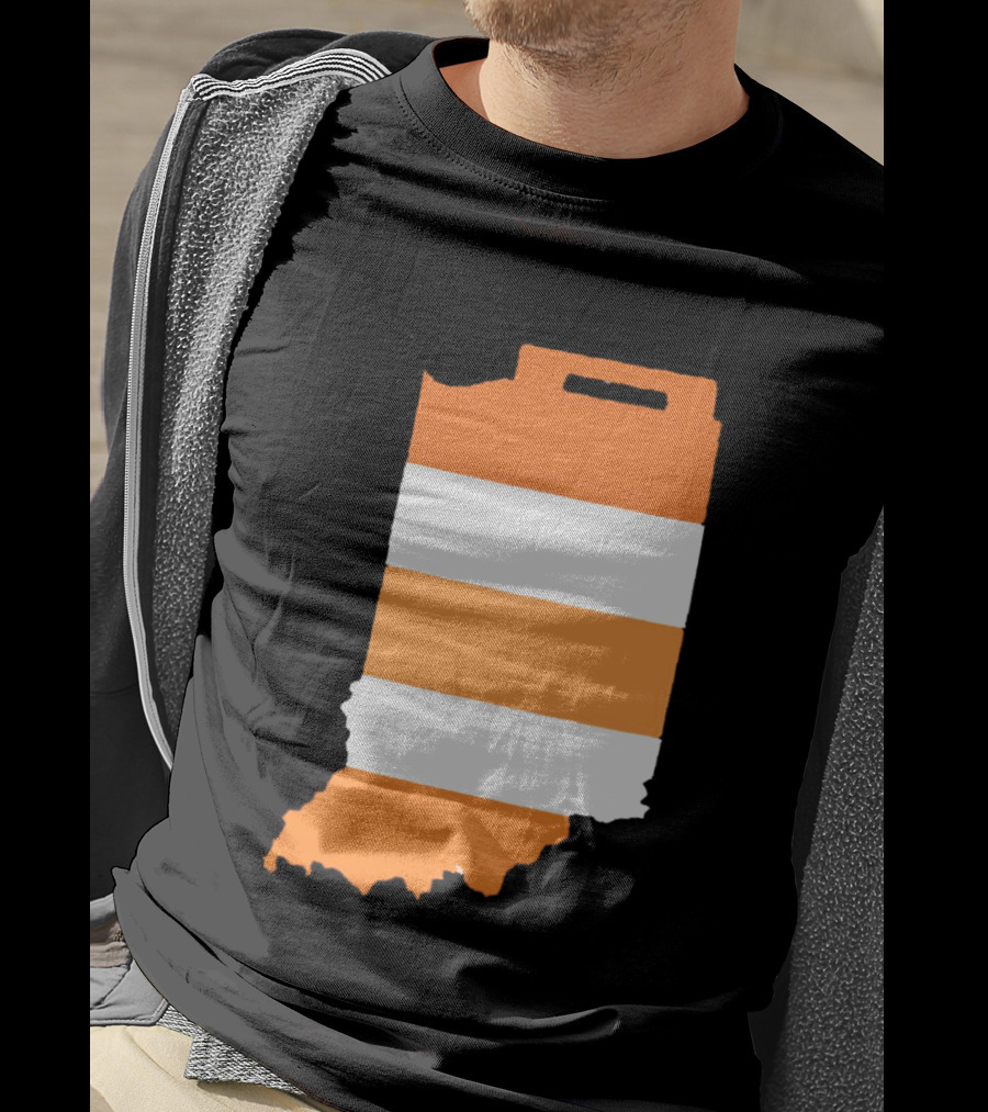 Indiana Under Construction Traffic Barrel Shape T-Shirt