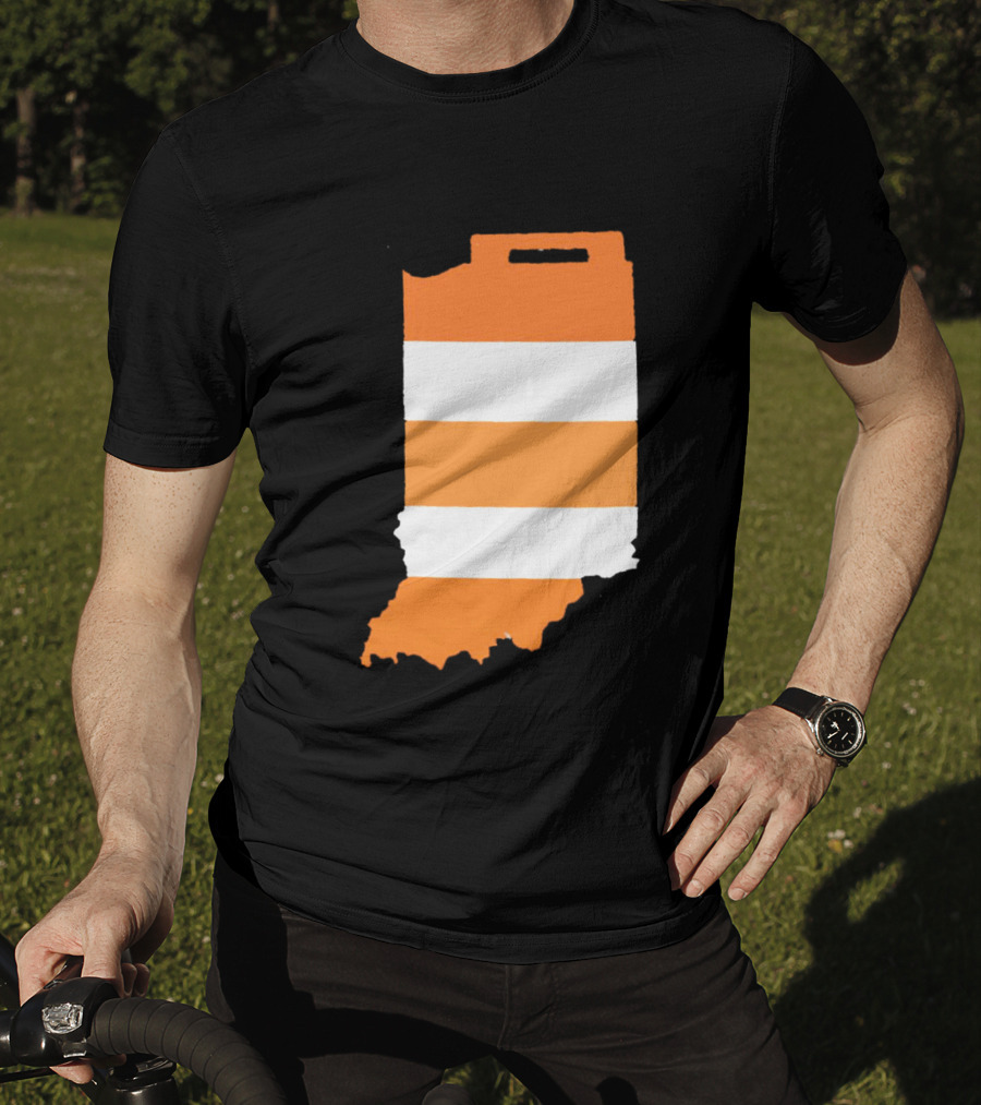 Indiana Under Construction Traffic Barrel Shape T-Shirt
