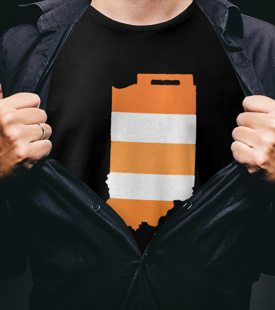 Indiana Under Construction Traffic Barrel Shape T-Shirt