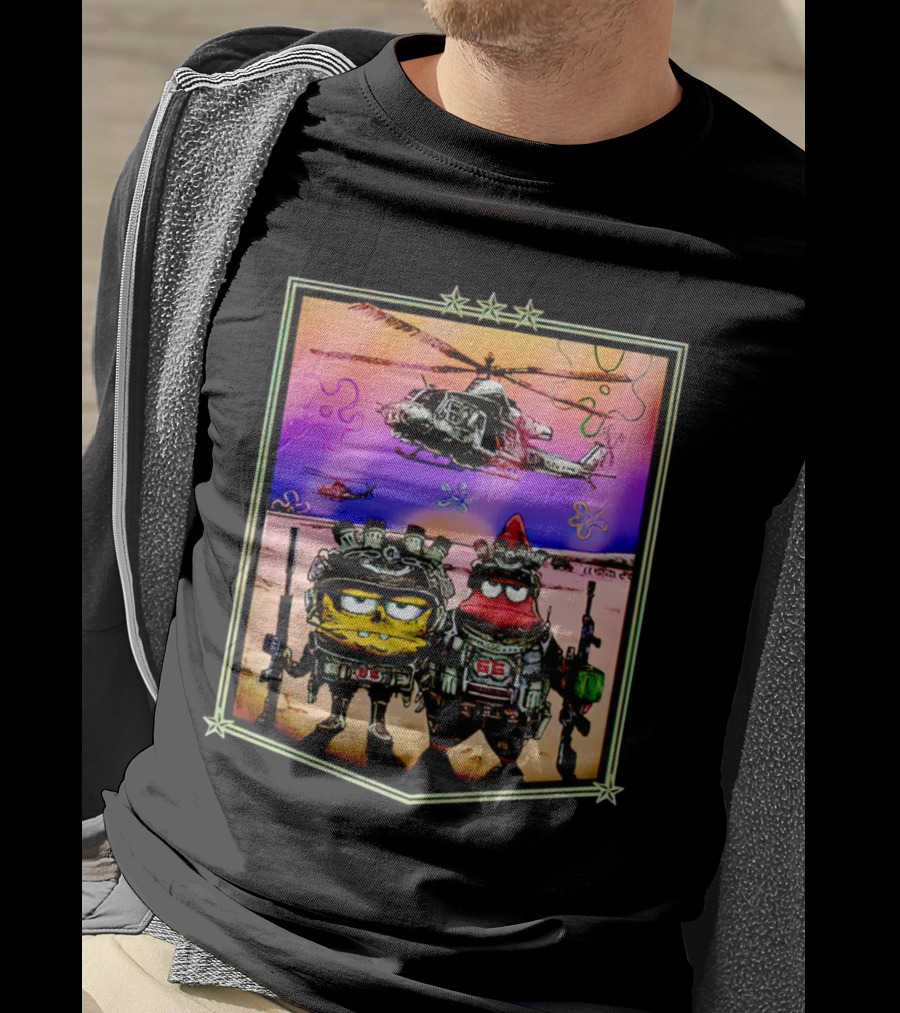 SpongeBob Patrick Military Helicopter Goofy Goobers T-Shirt