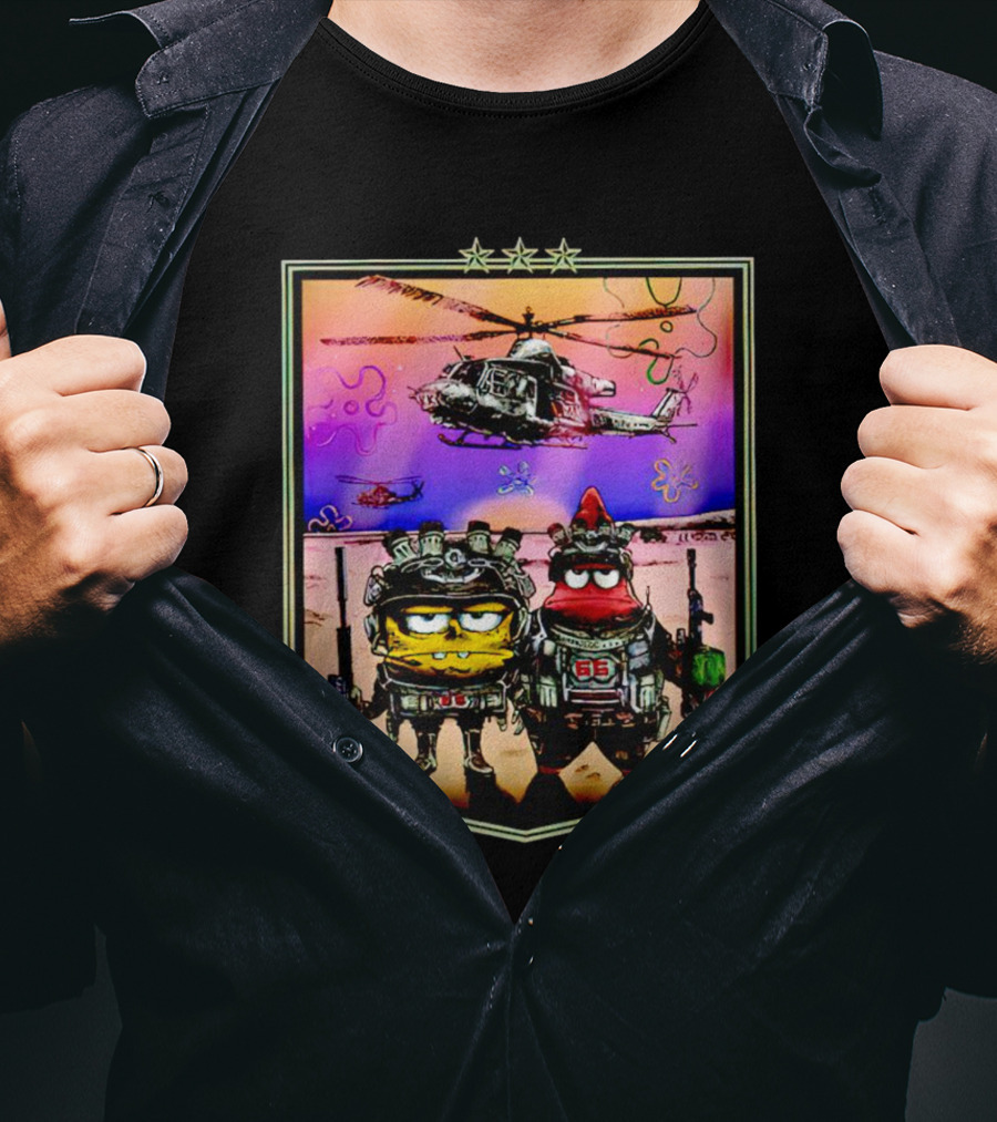 SpongeBob Patrick Military Helicopter Goofy Goobers T-Shirt