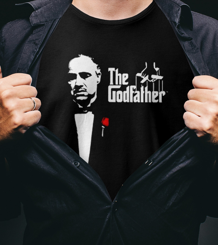 The Godfather Don Corleone Iconic Puppet Strings Red Rose T-Shirt