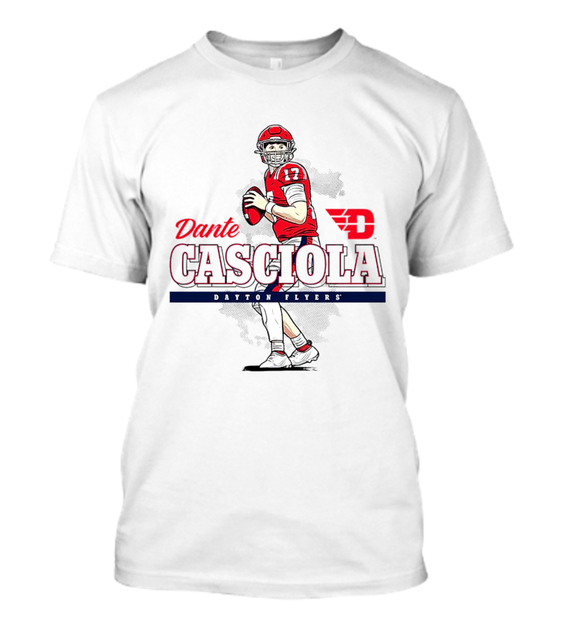 Dante Casciola Dayton Flyers Football Caricature NCAA T-Shirt