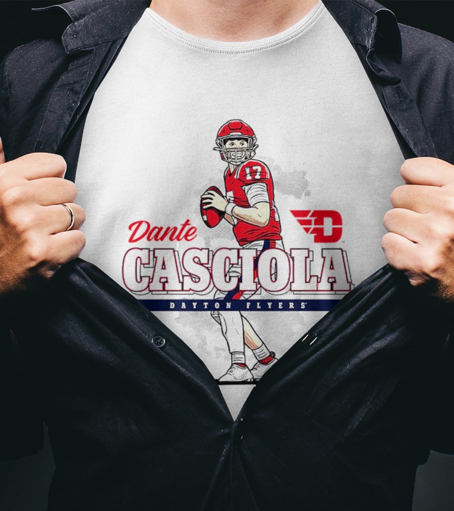 Dante Casciola Dayton Flyers Football Caricature NCAA T-Shirt