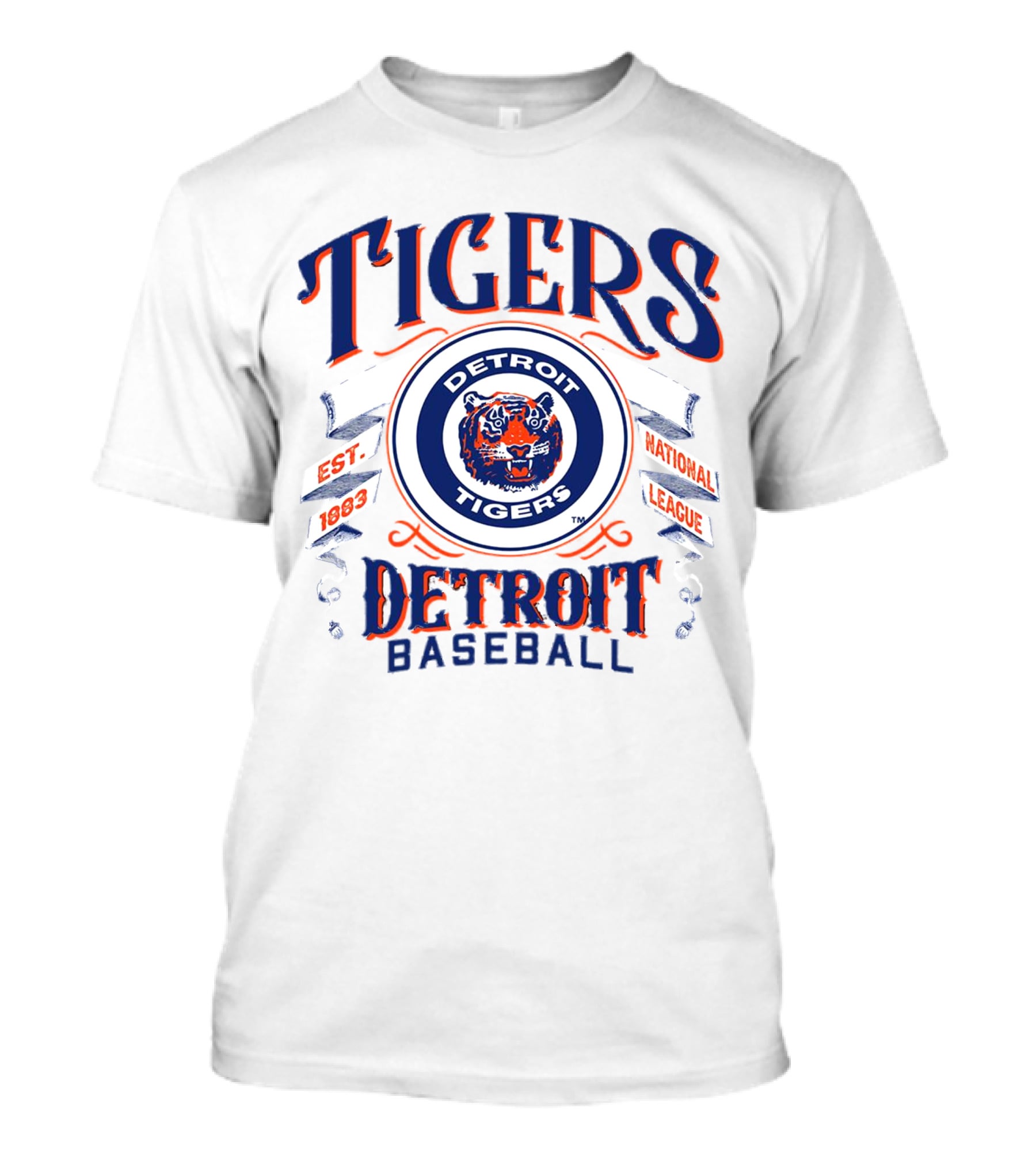 Tigers Detroit Baseball Est 1883 National League Detroit Tigers T-Shirt