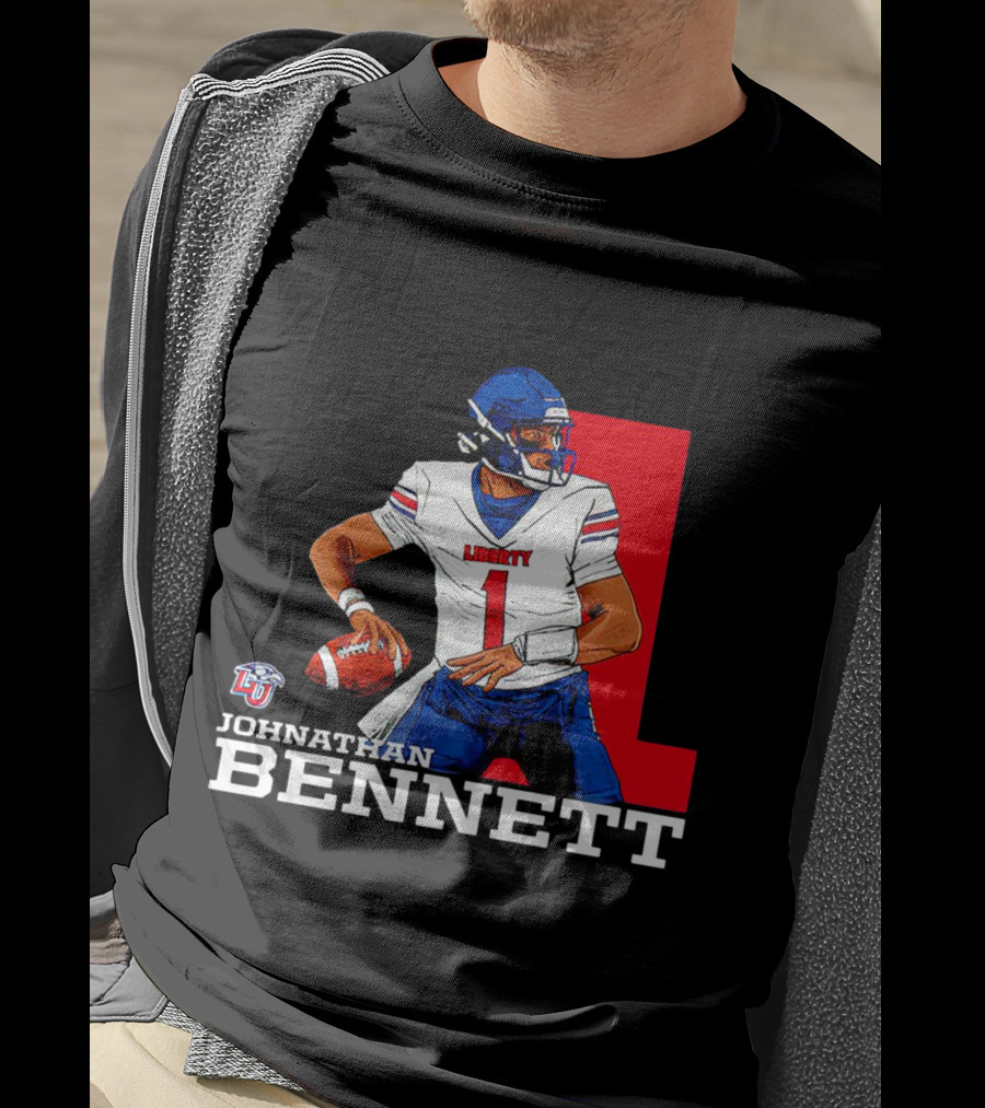 Johnathan Bennett Liberty Flames NCAA Football Quarterback Caricature T-Shirt