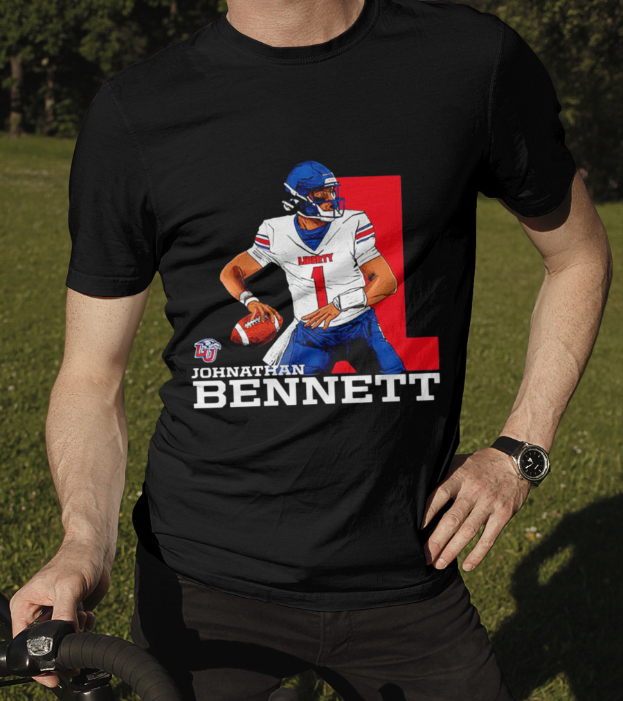 Johnathan Bennett Liberty Flames NCAA Football Quarterback Caricature T-Shirt
